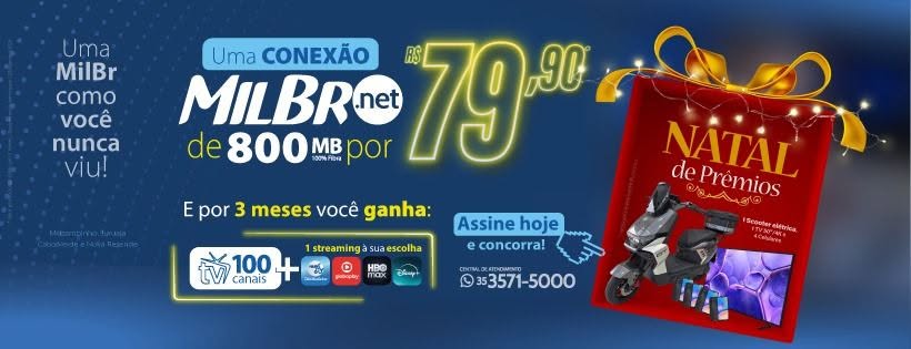 Promoção Natal de Prêmios MilBR - 800MB por R$ 79,90